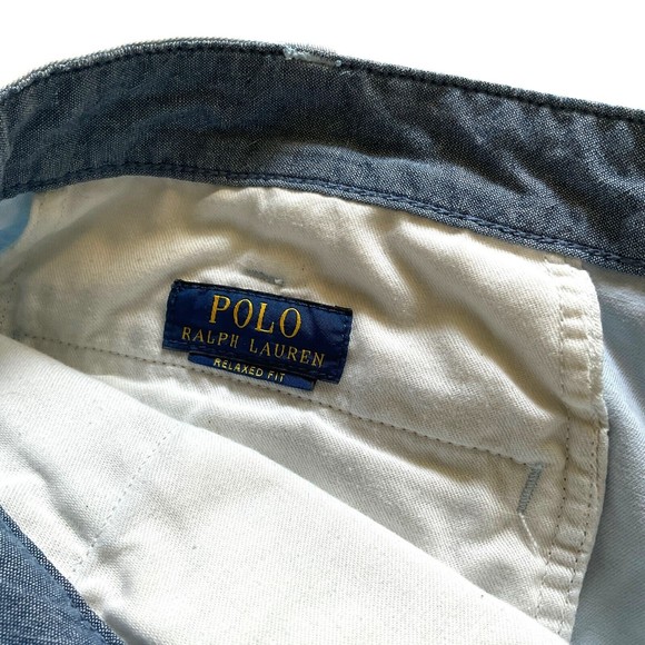Polo Ralph Lauren Mens Size 34 Chino Shorts Blue 100% Cotton Relaxed Fit - Picture 4 of 11